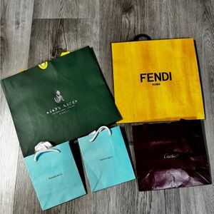 Tiffany Goyard Fendi Cartier shopping bags